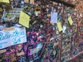 Wall with love notes in Verona, Italy next to famous JulietÃ¢â¬â¢s Royalty Free Stock Photo